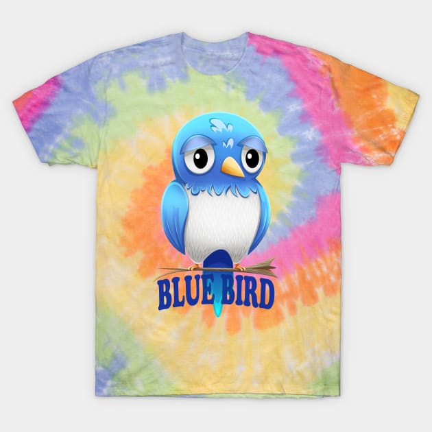 Blue Bird Sad Bird T-Shirt by Art by Angele G